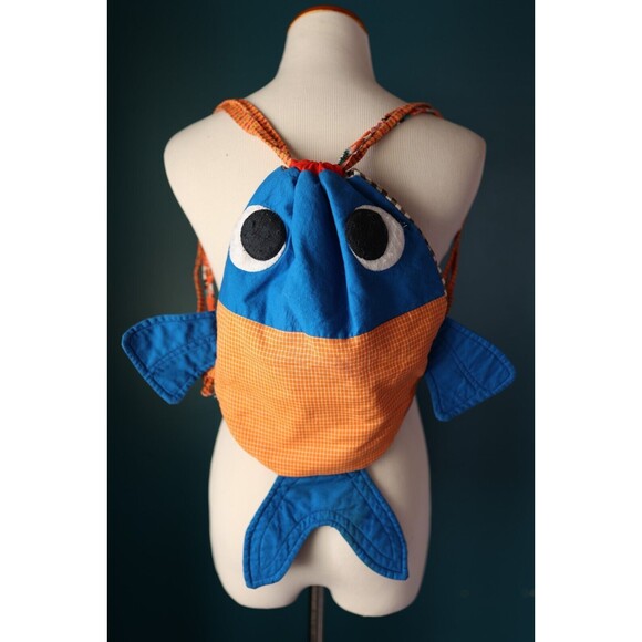 Unbranded Handbags - Hand Made Quilt Style Fish Purse Bag Drawstring Backpack Hippy Eclectic Quirky